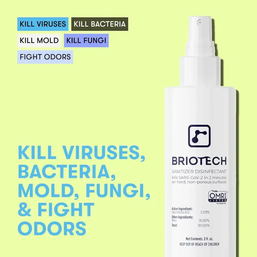 Miniatura 2 de BRIOTECH Desinfectante de ácido hipocloroso, mata el 99.99% de los virus y bacterias, elimina el olor, suave, control de moho, para dormitorios