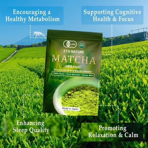 Miniatura 4 de ETANATURE Polvo orgánico de matcha de grado ceremonial, polvo de té verde matcha japonés de primera calidad, certificado USDA y JAS, primera cosecha