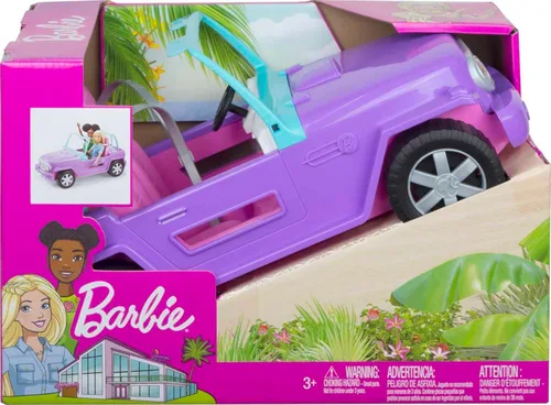 Miniatura 6 de Barbie - Vehículo todo terreno, color morado con asientos rosados y ruedas giratorias, 2 asientos, regalo para niños de 3 a 7 años