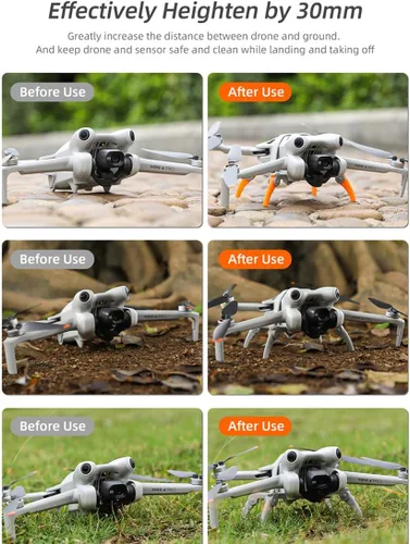Miniatura 5 de Tren de aterrizaje extendido para DJI Mini 4 Pro, pata de araña de aterrizaje plegable compatible con accesorios Mavic Mini 4 Pro, gris