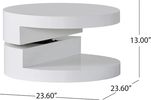 Miniatura 2 de Pequeña mesa de centro giratoria circular Mod Blanco