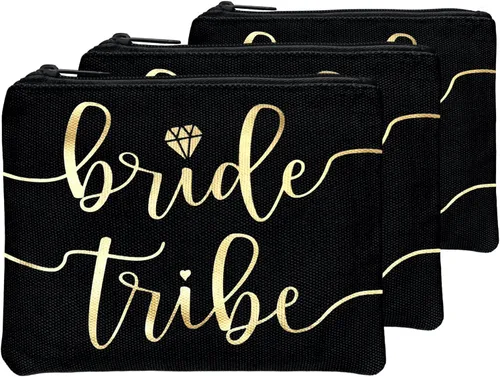 Miniatura 13 de Bride Tribe - Bolsas de maquillaje para despedida de soltera, despedida de soltera, boda, bolsa de artículos de tocador, kit de supervivencia