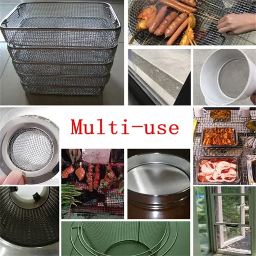 Miniatura 5 de Paquete de 1 malla de alambre tejida de acero inoxidable 304, nunca se oxida, malla de alambre dura y resistente al calor, malla de pantalla fina