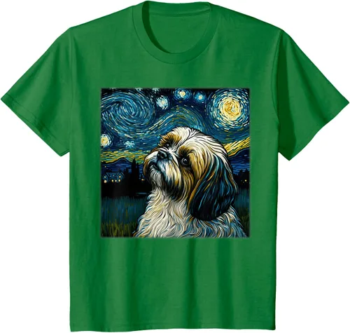 Miniatura 32 de Camiseta Surrealism Starry Night Shih Tzu Dog