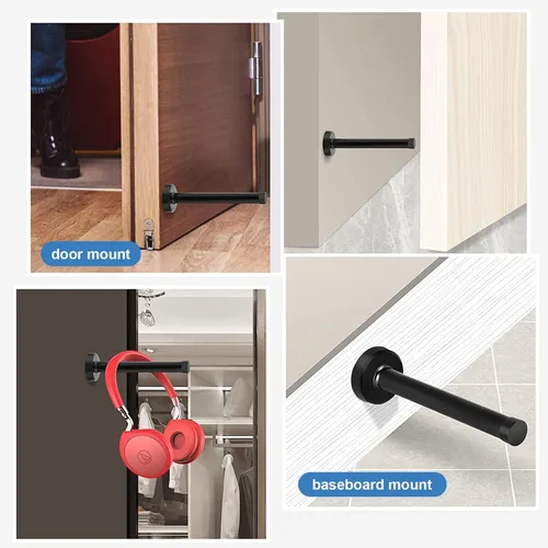 Miniatura 6 de KOLAKO Topes de puerta, tope de puerta de 6 pulgadas, montaje en pared, tope de puerta extra largo de acero inoxidable cepillado con amortiguación