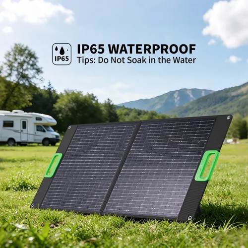 Miniatura 4 de GRECELL Panel solar portátil de 120 W para estación de energía, 24% de alta eficiencia, panel bifacial de 21.6 V, plegable, impermeable, con salida