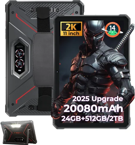 Miniatura 9 de HOTWAV R9 Plus Tablet Resistente 11 Pulgadas Android 14, Tablet Impermeable 20080mAh, 2K 24GB+512GB/2TB TF Tablets de Trabajo, 64MP+16MP Octa-Core