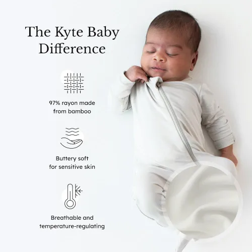 Miniatura 58 de KYTE BABY Pies unisex con cierre de cremallera, rayón hecho de bambú, 0-24 meses