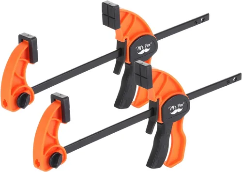 Mr. Pen - Abrazaderas de barra para carpintería, 6", paquete de 2, naranja, abrazaderas de agarre rápido para carpintería