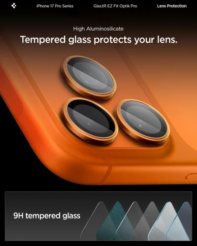 Miniatura 6 de Spigen Protector de Pantalla para Lente de Cámara [GlasTR EZ Fit Optik Pro] Diseñado para iPhone 17 Pro Max iPhone 17 Pro [Compatible con Fundas]