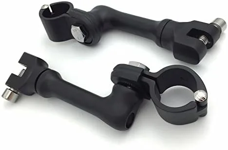 Miniatura 6 de XKMT-Kit de montaje de clavijas de carretera ajustables en ángulo largo negro compatible con bicicleta con tubo de marco de protector de motor