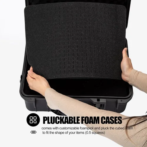 Miniatura 4 de Estuche rígido pequeño impermeable con inserto de espuma personalizable para bricolaje, protección portátil para cámara, drones, equipos