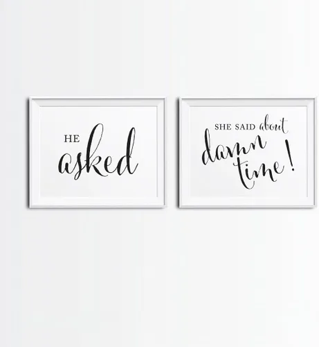 Miniatura 88 de Andaz Press Letreros de fiesta de boda, impresión formal en blanco y negro, 8.5 x 11 pulgadas, suite de novia, vestidor, paquete de 2