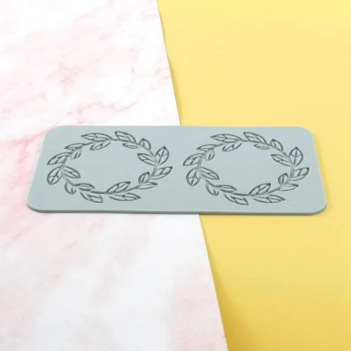 Miniatura 3 de TUKE Moldes de encaje para decoración de pasteles, moldes de silicona de hojas 3D para hornear moldes de gomitas, moldes de fondant de arcilla