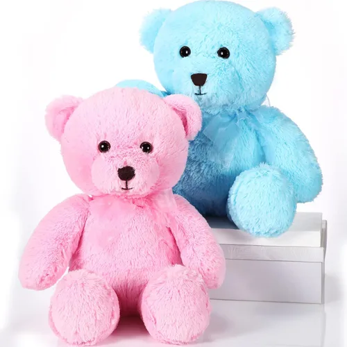 Miniatura 7 de Wettarn Paquete de 2 osos de peluche de 18 pulgadas con lazo para cumpleaños de niños y decoración de fiesta (marrón claro, marrón oscuro)