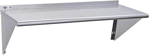 Miniatura 11 de Profeeshaw NSF - Estantería de acero inoxidable de 12 x 72 pulgadas, estantes comerciales de 345 libras, estantería de metal montada en la pared