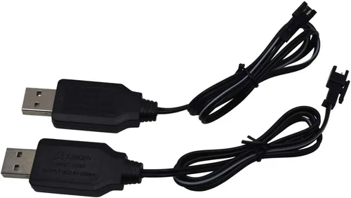 Miniatura 4 de Blomiky Paquete de 2 baterías recargables AAA de 3.6 V 700 mAh con conector SM-2P enchufe y cable USB para coches de parachoques de batalla RC C143