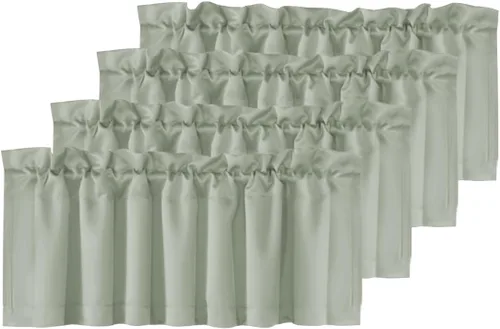 Miniatura 43 de H.VERSAILTEX - Cenefa térmica para ventana con dobladillo para barra, para oscurecer las habitaciones; ideales para la cocina, 52” x 18” Gris paloma