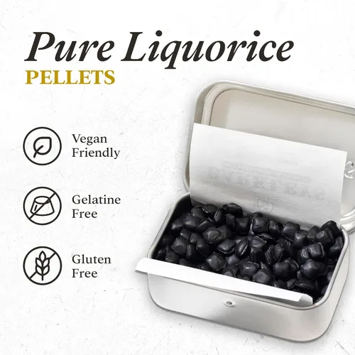 Miniatura 3 de Barkleys Caramelo de Regaliz Negro, Pellets de Regaliz - Regaliz Libre de Gluten, Vegano - Regaliz Negro Intenso (1 Lata x 16 gr.)