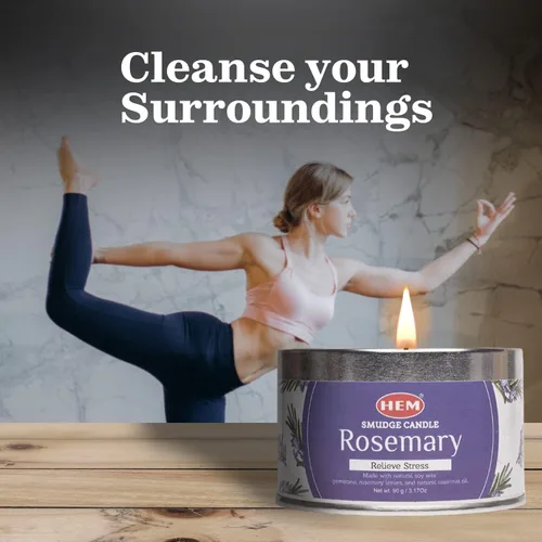 Miniatura 5 de HEM Rosemerry - Velas perfumadas para manchas – Velas de soja natural de 3.2 onzas con cristales en el interior – Larga duración de 20 horas
