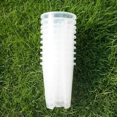 Miniatura 2 de Maceta Transparente para Orquídeas de Bricolaje – Maceteras Tipo Taza de Té de 3.5 Pulgadas y Cubiertas Elegantes para Phalaenopsis, Suculentas