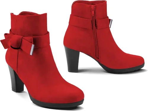 Miniatura 2 de mysoft Botines para mujer con tacón, tacón grueso apilado y cremallera botines para mujer