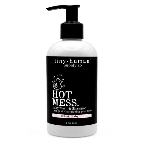 Tiny Human Supply Co Hot Mess Baby Wash & Shampoo, Classic Baby, 8 onzas (paquete de 1) pH equilibrado, ingredientes naturales, sin sulfatos,