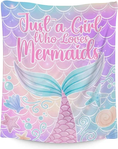 Miniatura 11 de Manta de cola de sirena, suave, mullida y cálida, manta pequeña de 30 x 40 pulgadas para sofá, oficina, colorida y bonita, regalos para niñas