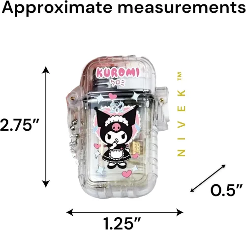 Miniatura 2 de NIVEK Kulomi - Encendedor transparente impermeable con cadena KT Cat Melody KT (Kulomi Maid)
