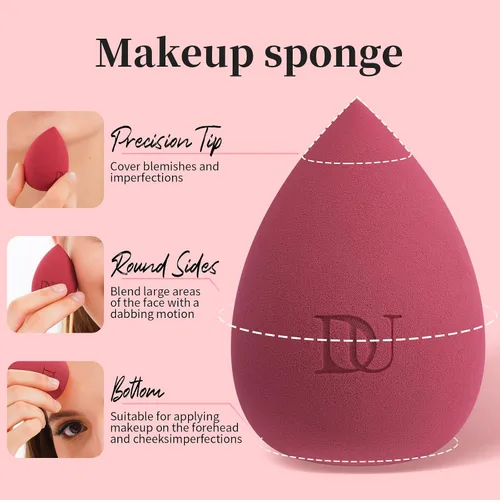 Miniatura 3 de DUcare Esponjas de maquillaje Esponja de maquillaje para mezclar bases líquidas, polvos y cremas