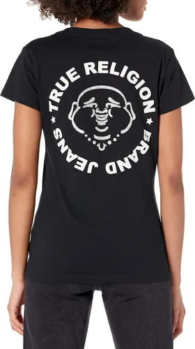 Miniatura 2 de True Religion Camiseta delgada con cuello en V y sello de Buda para mujer