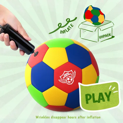 Miniatura 6 de HopeRock Pelota de Fútbol Blanda de Espuma para Interior Tamaño 4 para Niños para Tu Hogar, Ligera Segura y Divertida para Entrenamiento