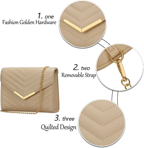 Miniatura 3 de KKXIU - Carteras de mano formales para mujer de cuero vegano, tipo sobre, para noche, clutch, para fiesta, boda, cóctel, nupcial
