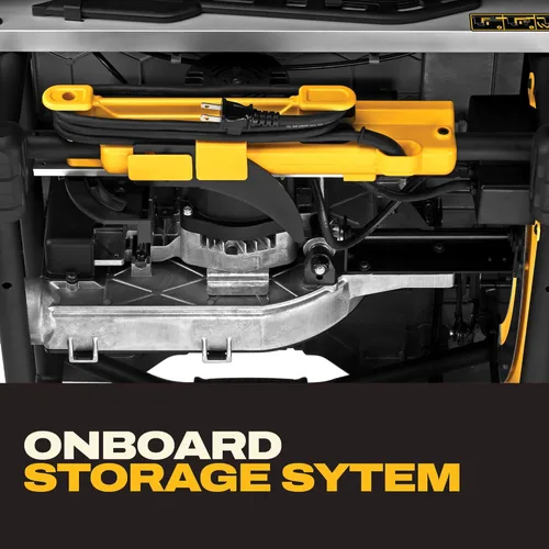 Miniatura 6 de DEWALT Sierra de Mesa de 10 Pulgadas con Soporte de Sierra de Mesa Rodante Plegable, 15 Amperios, 4800 RPM, Capacidad de Corte al Hilo de 32-1/2