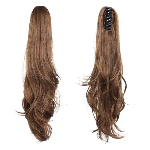 Miniatura 30 de Extensiones de cola de caballo de cabello rubio, extensiones de cola de caballo para mujer, pinza de extensiones de cabello rizado de 12 pulgadas