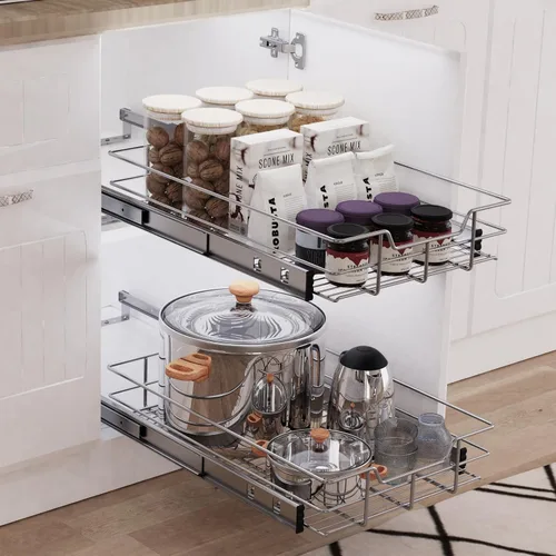 Miniatura 6 de Organizador de Gabinete Extraíble de 17" de Ancho X 22" de Profundidad, Cajones Deslizantes Para Organizadores y Almacenamiento de Cocina, Cajones 1