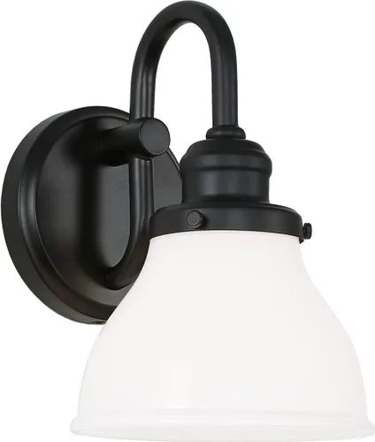 Miniatura 16 de Capital Lighting 621111PN-426 - Lámpara de pared de cristal transparente de mediados de siglo, 1 luz de 100 vatios, 10 pulgadas de alto x 6 pulgadas