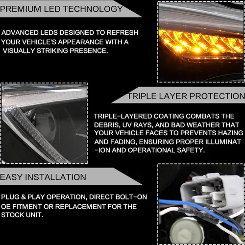 Miniatura 6 de VLAND Conjunto de luces traseras para Toyota GT86 2012-2020, BRZ 2013-2018, FRS 2012-2016 con señal de giro, luz LED DRL, enchufar y usar