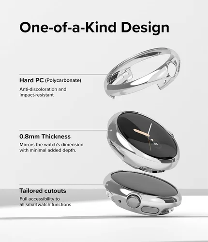 Miniatura 5 de Ringke Delgado [material antiamarillento/paquete de 2] compatible con la funda de Google Pixel Watch, funda resistente y transparente sólida +