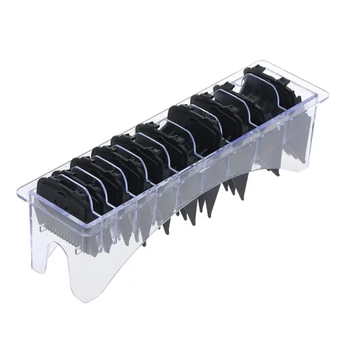 Miniatura 7 de Estuche organizador rectangular para cortar el cabello, peine guía de plástico, caja de almacenamiento de 10 bloques, herramientas universales
