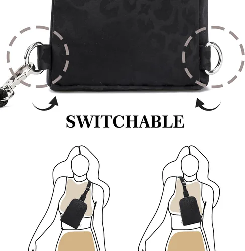 Miniatura 3 de INICAT Bolsos cruzados pequeños de nailon para mujer, bolsa de 1 litro para hombre, bolsa de hombro, riñonera, artículos esenciales de viaje