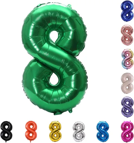Miniatura 95 de YPSelected Globo grande de 32 pulgadas de helio con números 0-9 de papel de aluminio azul para cumpleaños, bodas y fiestas (Azul, 3)