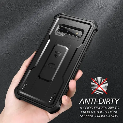 Miniatura 3 de Dexnor Funda para Samsung Galaxy S10+ Plus, [protector de pantalla y soporte integrados] Protección de grado militar resistente a prueba de golpes
