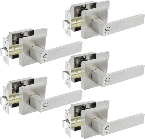 Miniatura 18 de KAMOTA Palancas de puerta de privacidad, 1 paquete de manijas de puerta de color negro mate, cerraduras de puerta de cama y baño, cerraduras