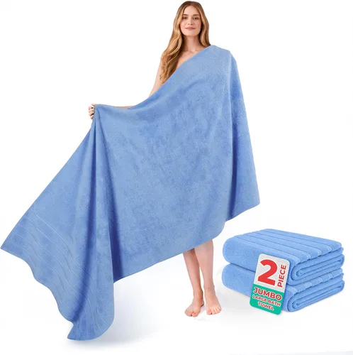 Miniatura 104 de American Soft Linen Toallas de baño jumbo grandes de 35 x 70 pulgadas, 600 GSM, 100% algodón, sábanas de baño turcas, toallas de baño de lujo