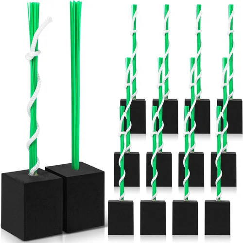 Shappy 12 tapones de base de béisbol con borla, tapones de anclaje resistentes para campo de béisbol y accesorios de sóftbol Verde