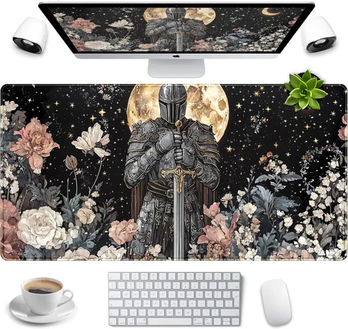 Miniatura 10 de Alfombrilla de escritorio Anime Kawaii Mousepad Linda Japonesa Alfombrilla de mouse grande para juegos XXL, Alfombrilla de teclado de laptop Azul