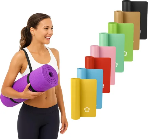 Miniatura 8 de Vandue Extra Thick 0.4" Tech Foam Exercise Yoga Mat w/Carry Strap - Non-slip, Moisture-Resistant Cushion for Pilates - Support for Stretching &