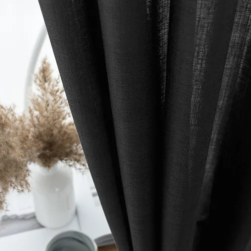 Miniatura 4 de Anpark Cortinas semitraslúcidas de lino con bolsillo para barra de cortina incluidas, cortinas semitransparentes, privacidad y serenidad