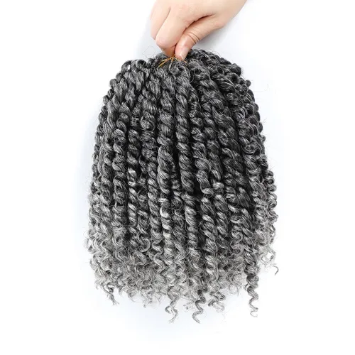 Miniatura 23 de Pelo de ganchillo Passion Twist de 10 pulgadas, 8 paquetes, cabello Passion Twist pre-trenzado, cabello de ganchillo Passion Twist para mujeres 1b